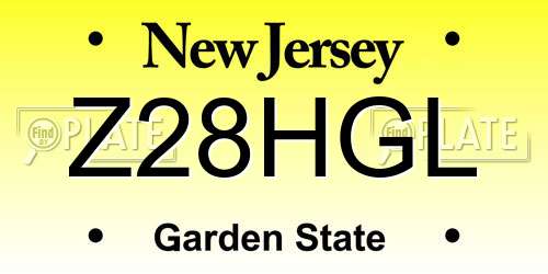 Z28HGL New Jersey License Plate