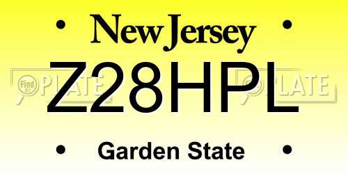 Z28HPL New Jersey License Plate