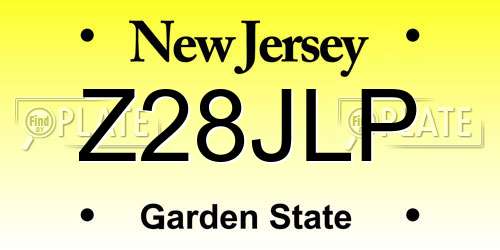 Z28JLP New Jersey License Plate