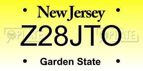 Z28JTO New Jersey License Plate