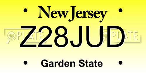 Z28JUD New Jersey License Plate