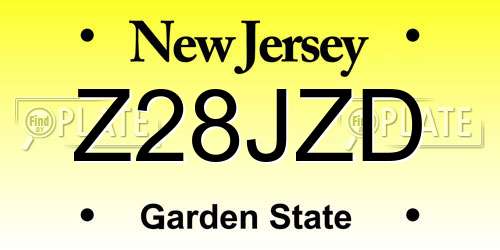 Z28JZD New Jersey License Plate