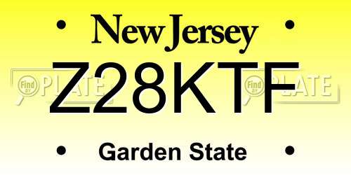 Z28KTF New Jersey License Plate