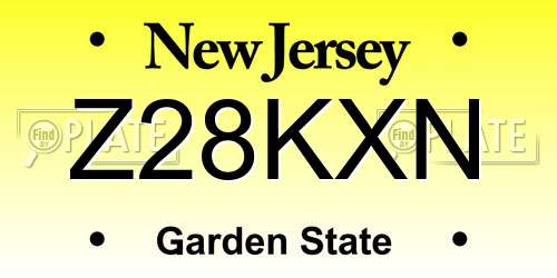 Z28KXN New Jersey License Plate
