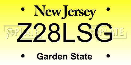 Z28LSG New Jersey License Plate