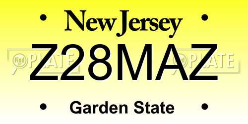 Z28MAZ New Jersey License Plate