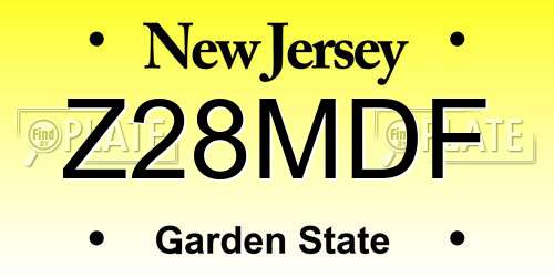 Z28MDF New Jersey License Plate