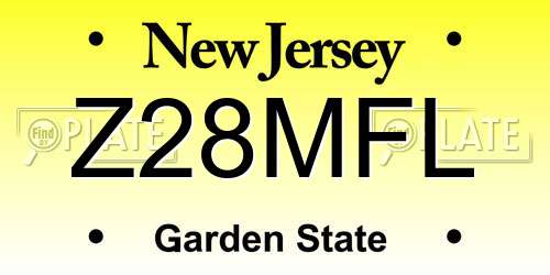 Z28MFL New Jersey License Plate