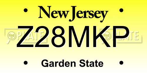 Z28MKP New Jersey License Plate