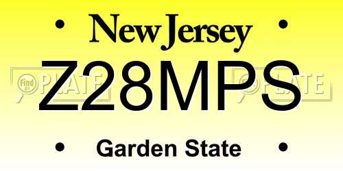 Z28MPS New Jersey License Plate