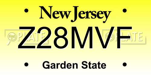 Z28MVF New Jersey License Plate