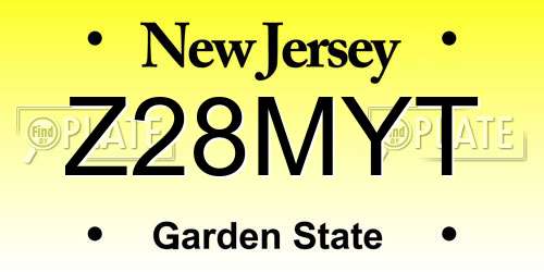 Z28MYT New Jersey License Plate