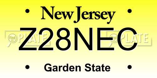 Z28NEC New Jersey License Plate