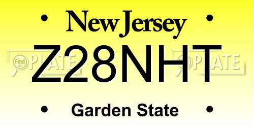 Z28NHT New Jersey License Plate