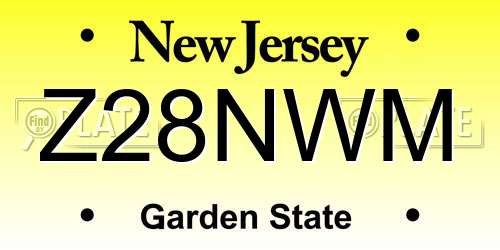 Z28NWM New Jersey License Plate