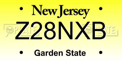 Z28NXB New Jersey License Plate