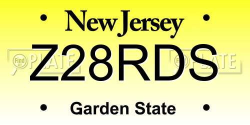 Z28RDS New Jersey License Plate