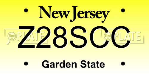 Z28SCC New Jersey License Plate