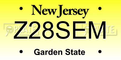 Z28SEM New Jersey License Plate