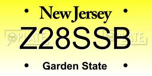 Z28SSB New Jersey License Plate