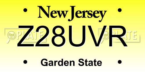 Z28UVR New Jersey License Plate