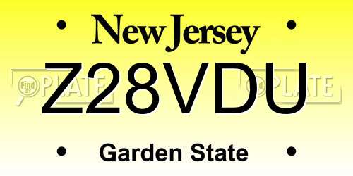 Z28VDU New Jersey License Plate