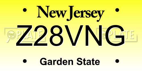 Z28VNG New Jersey License Plate