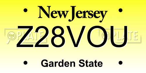 Z28VOU New Jersey License Plate