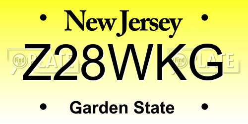 Z28WKG New Jersey License Plate