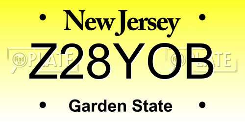 Z28YOB New Jersey License Plate