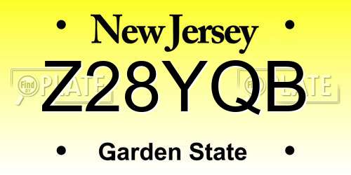 Z28YQB New Jersey License Plate