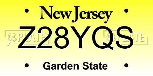 Z28YQS New Jersey License Plate