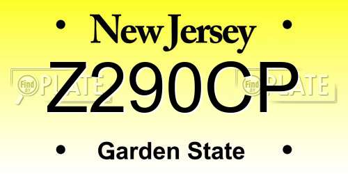 Z290CP New Jersey License Plate