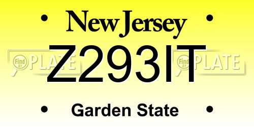 Z293IT New Jersey License Plate