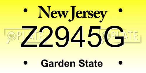 Z2945G New Jersey License Plate