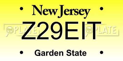 Z29EIT New Jersey License Plate