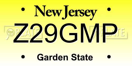 Z29GMP New Jersey License Plate