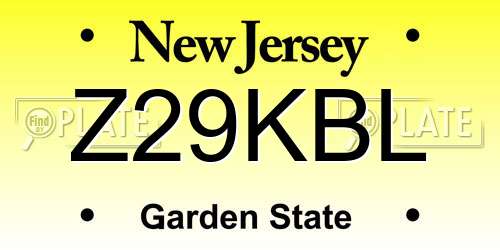 Z29KBL New Jersey License Plate