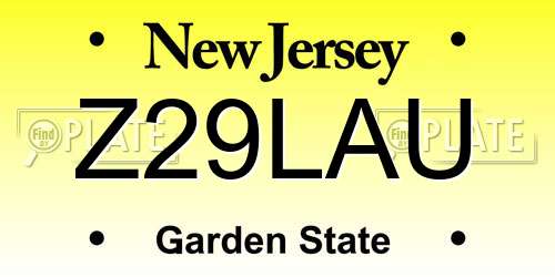 Z29LAU New Jersey License Plate