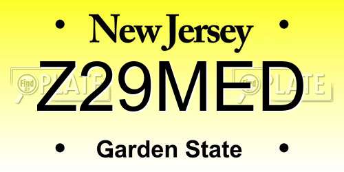 Z29MED New Jersey License Plate
