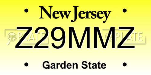Z29MMZ New Jersey License Plate