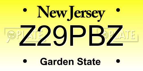 Z29PBZ New Jersey License Plate