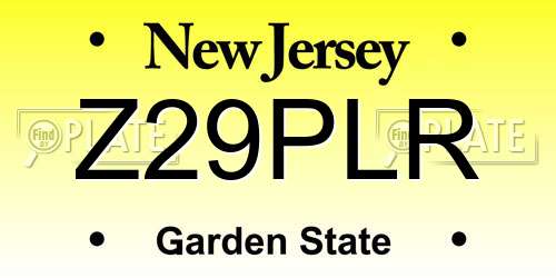 Z29PLR New Jersey License Plate
