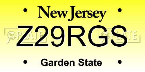 Z29RGS New Jersey License Plate