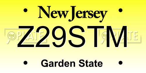 Z29STM New Jersey License Plate