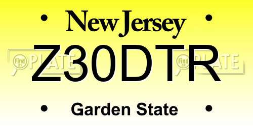 Z30DTR New Jersey License Plate