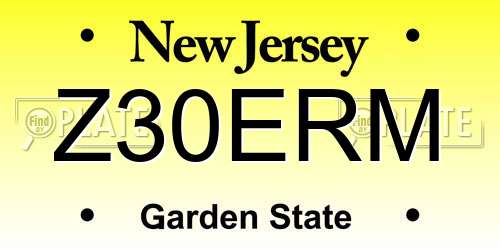 Z30ERM New Jersey License Plate