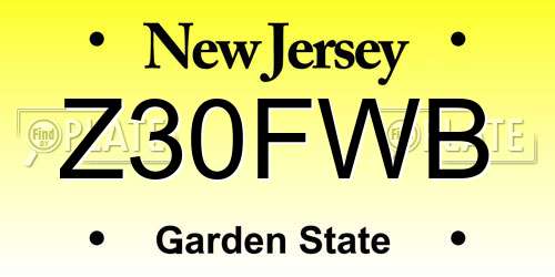 Z30FWB New Jersey License Plate