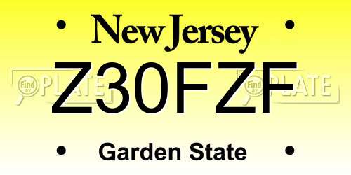 Z30FZF New Jersey License Plate
