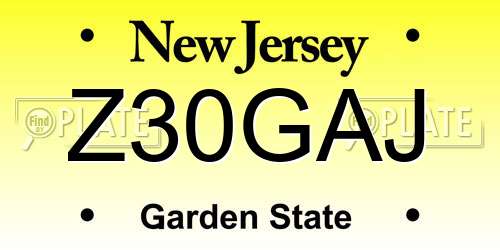 Z30GAJ New Jersey License Plate